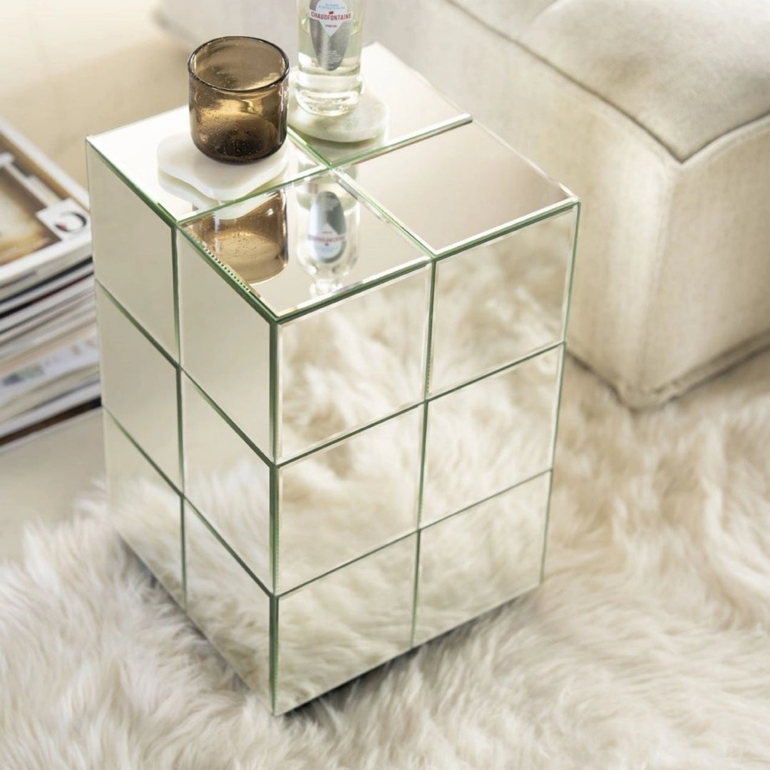 Bijzettafel Flectron – chroom zilver & glas – modern design