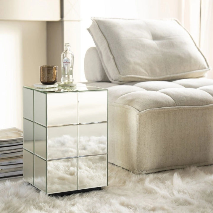 Bijzettafel Flectron – chroom zilver & glas – modern design