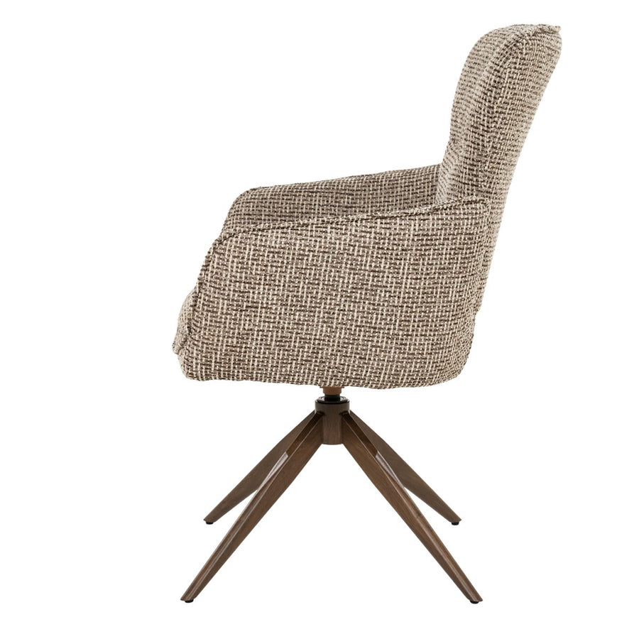 Stoel Jill – stof, foam & staal bruin Sensu