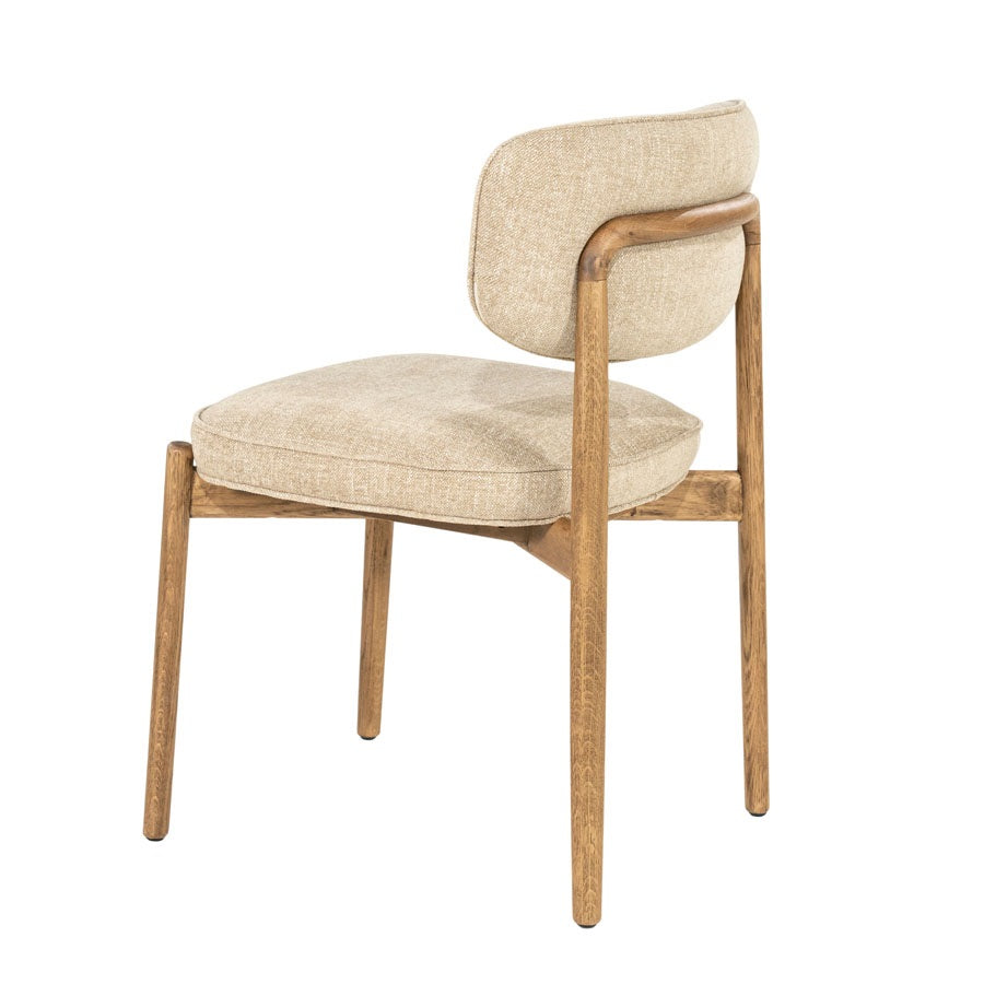 Stoel Rune bruin – stof & eikenhout taupe Serene