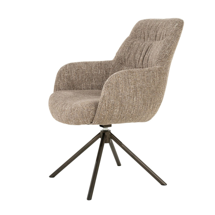 Stoel Sepp – stof, foam & staal bruin Veso