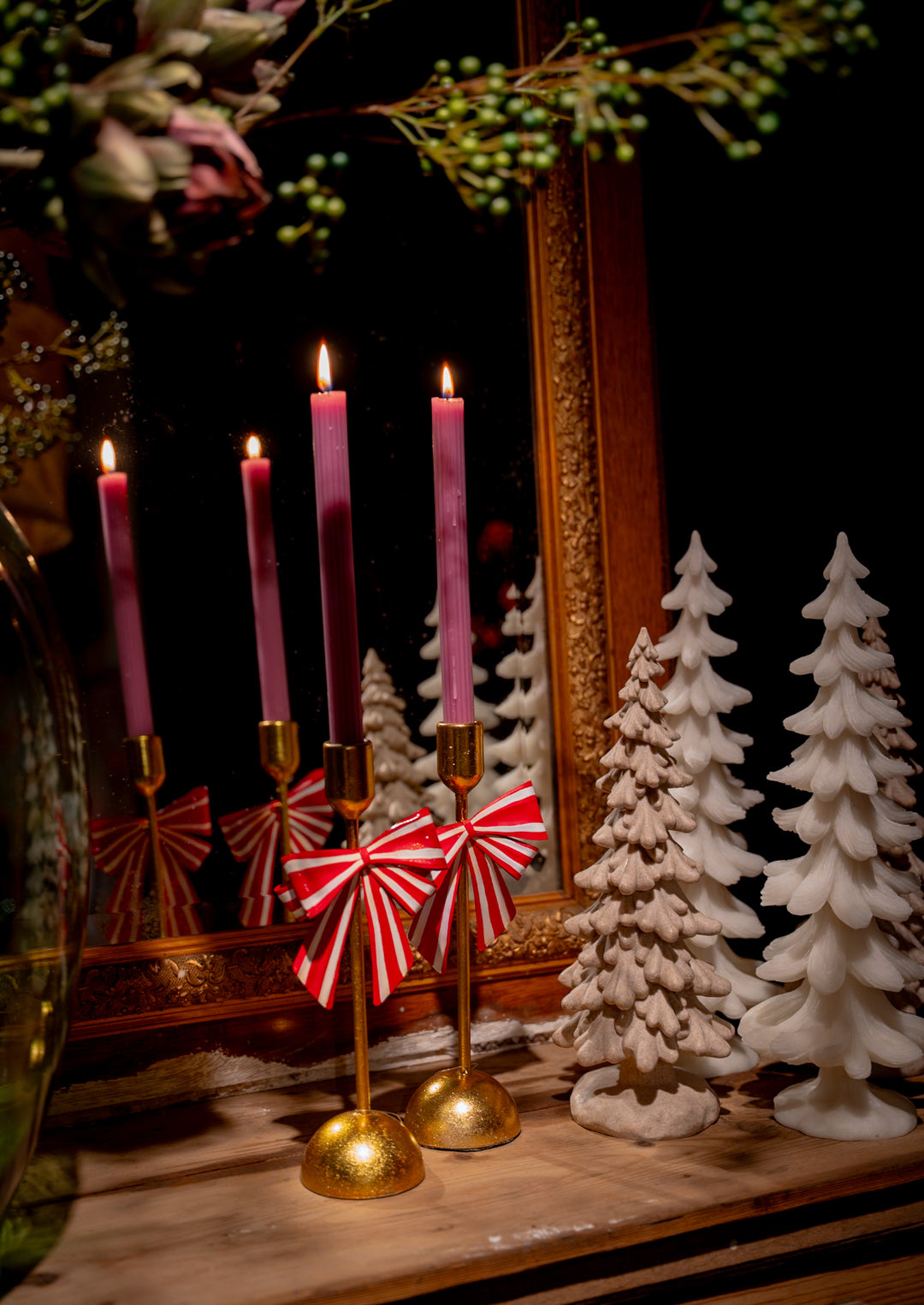 Kerst strik kandelaar