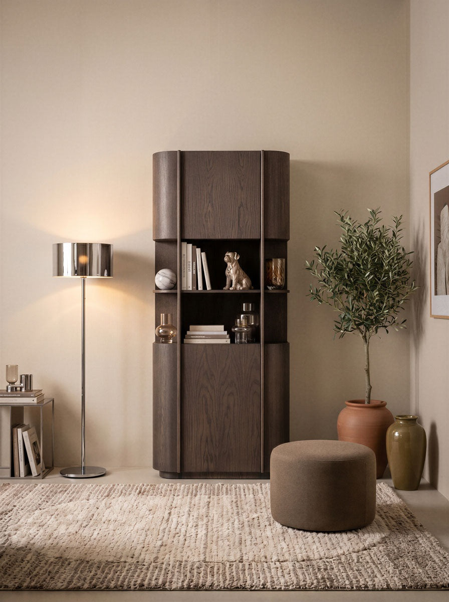 Kabinet Oslo 93x220 cm – eiken & eikenfineer donkerbruin