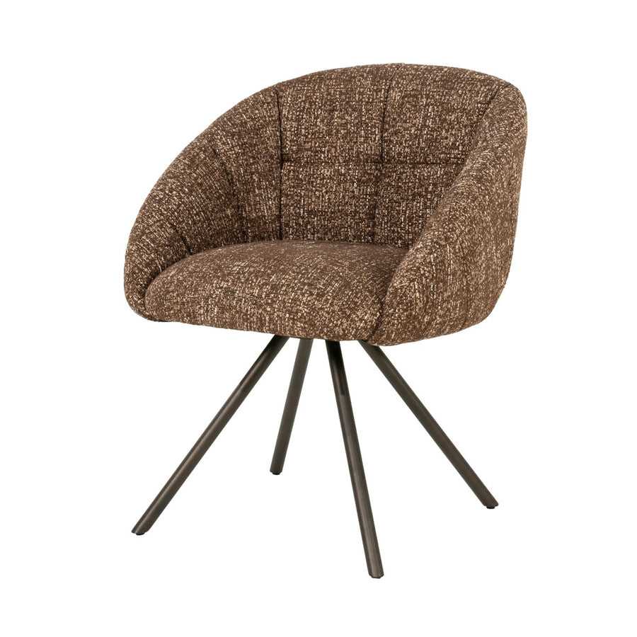 Stoel Tara – stof, foam & staal bruin Punto