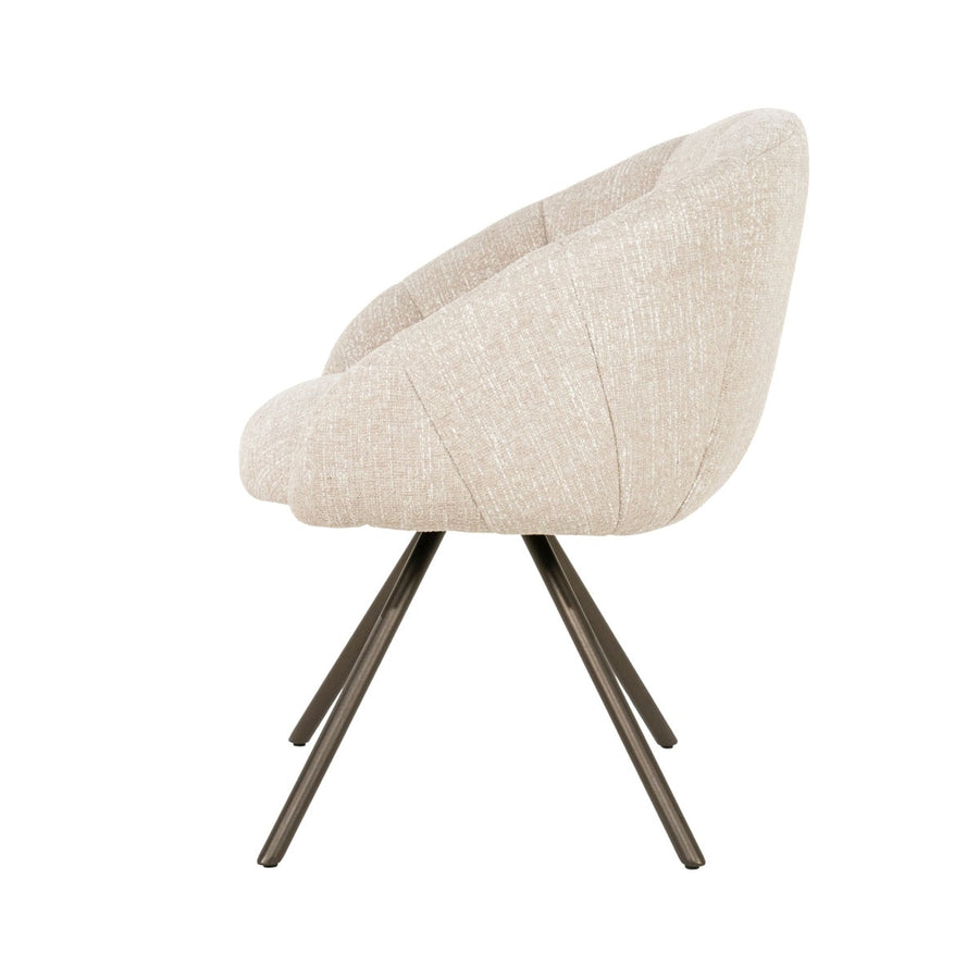 Stoel Tara – stof, foam & staal beige Punto