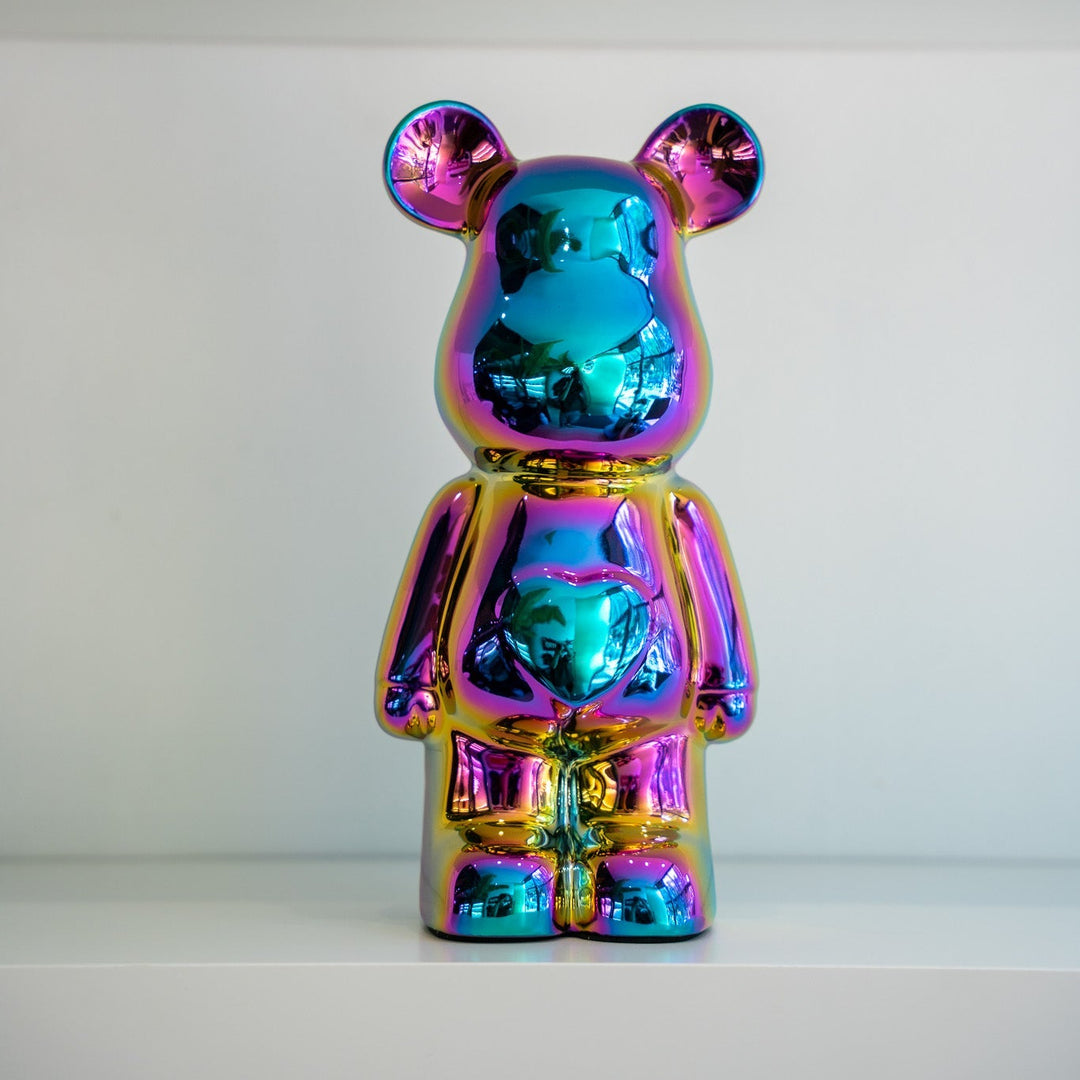 Beer beeld met hart – regenboog glans