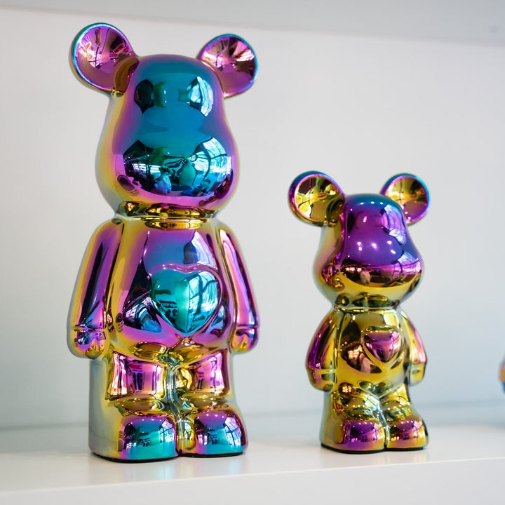 Beer beeld met hart – regenboog glans