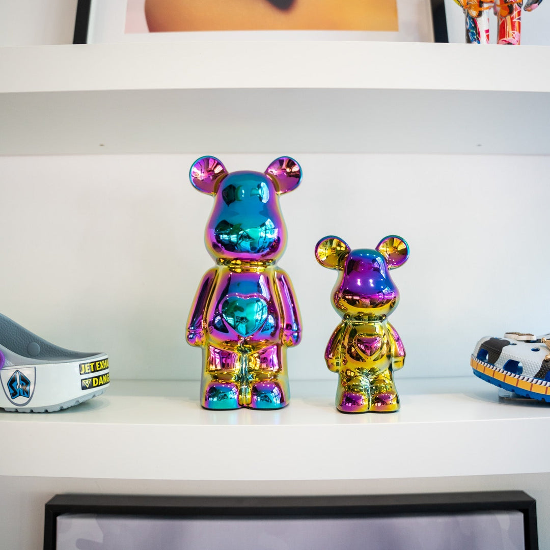 Beer beeld met hart – regenboog glans