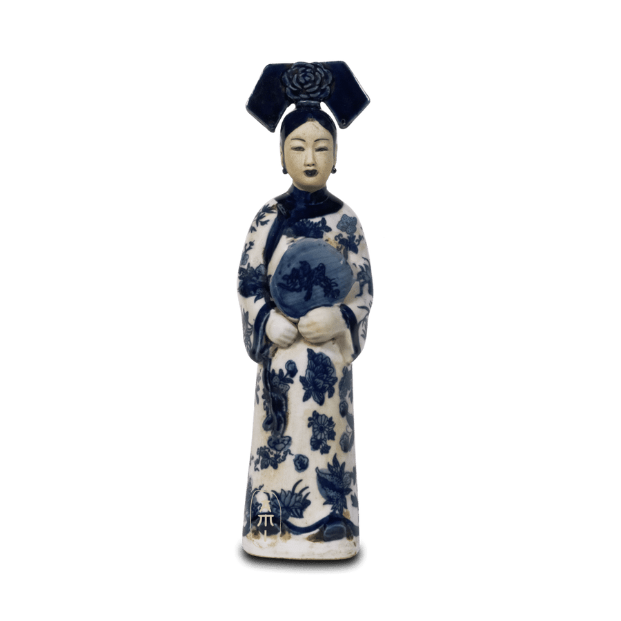 Chinees Beeld van Keizerin – Handgemaakt Blauw Wit Keramiek