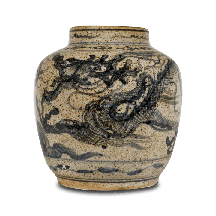 Oude Chinese Draken vaas Blauw