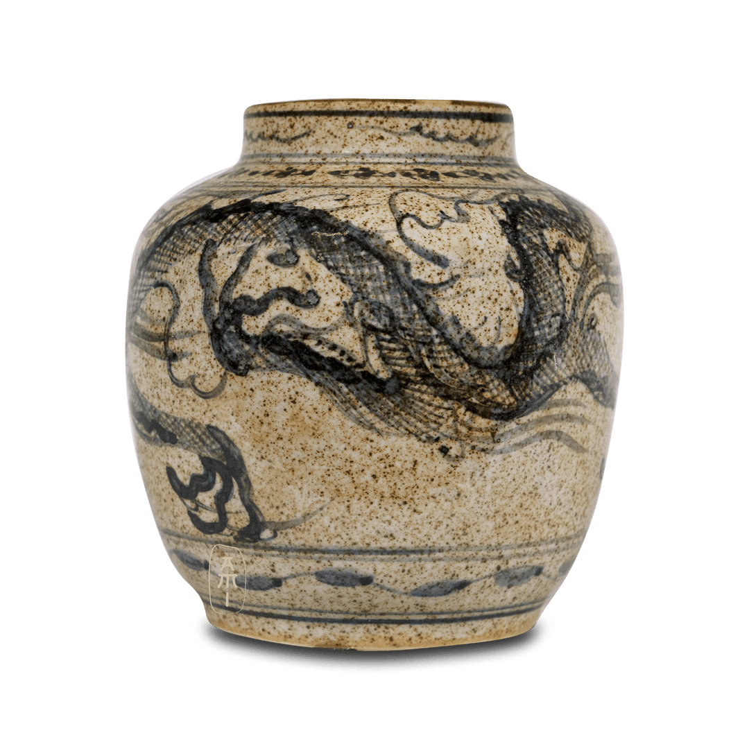 Oude Chinese Draken vaas Blauw