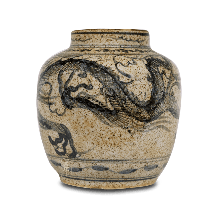 Oude Chinese Draken vaas Blauw