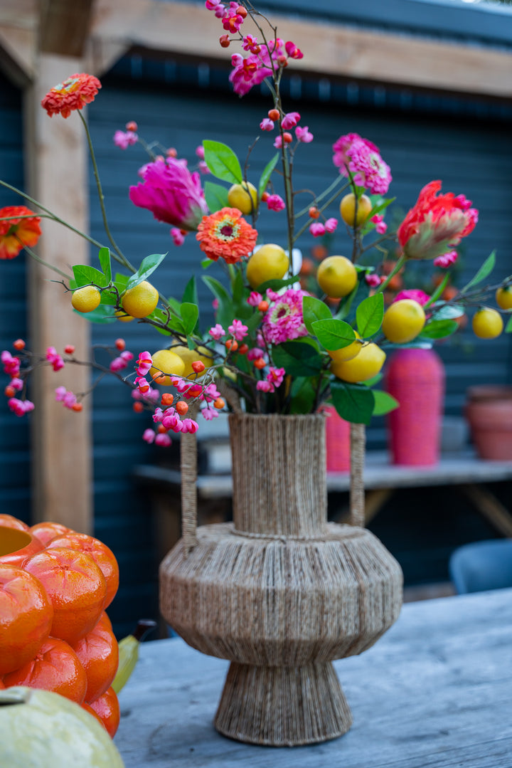 Fruity boeket & rotan vaas