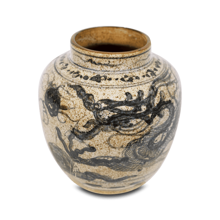 Oude Chinese Draken vaas Blauw