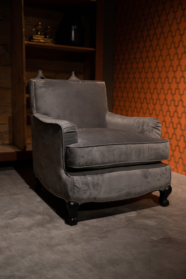 Timothy Oulton - Grijs Velvet Fautuil - NIEUW