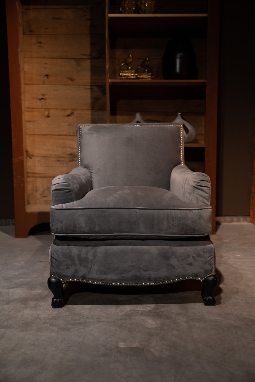 Timothy Oulton - Grijs Velvet Fautuil - NIEUW