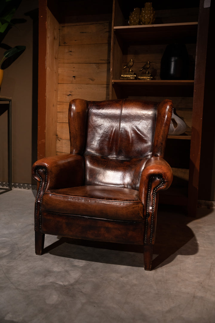 Schapenleren DNG Oorfauteuil - Gebruikt