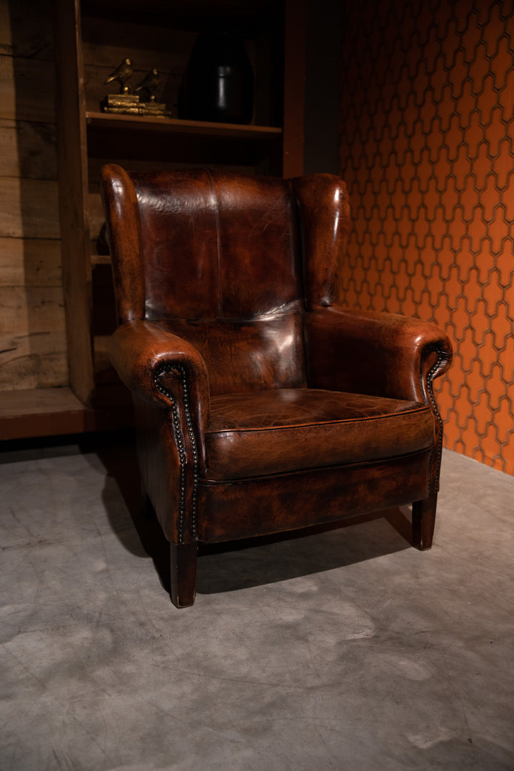 Schapenleren DNG Oorfauteuil - Gebruikt