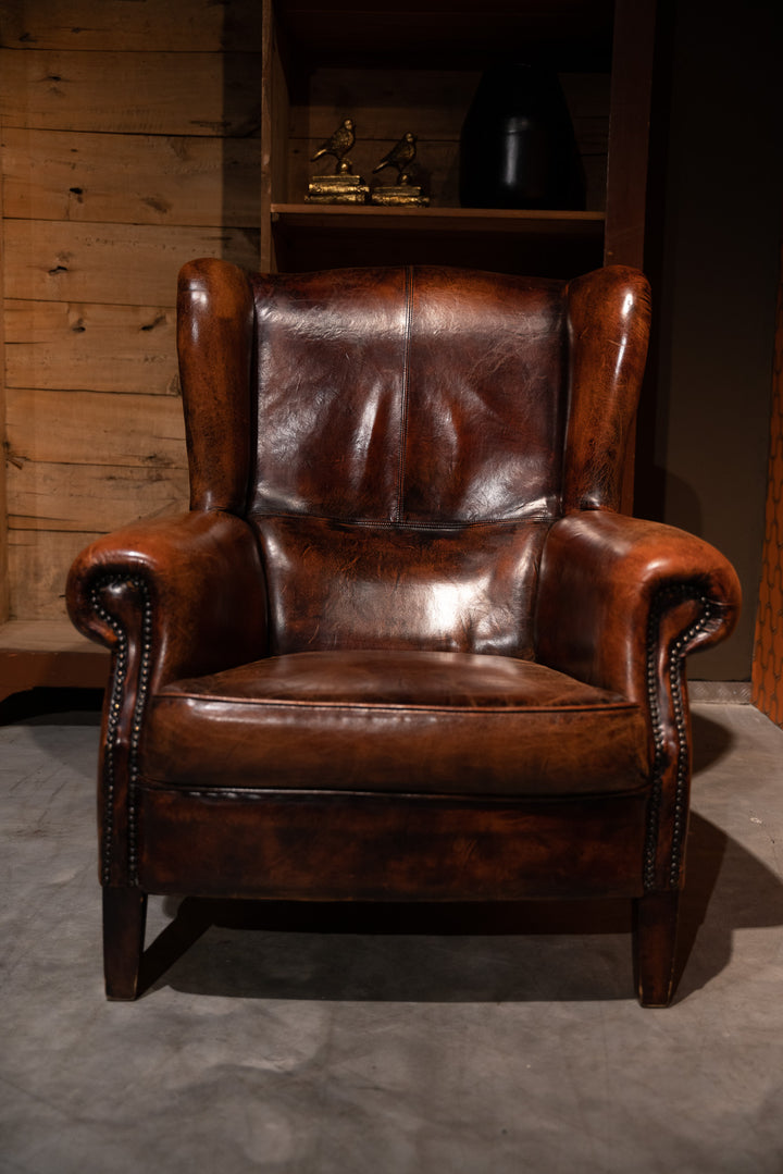 Schapenleren DNG Oorfauteuil - Gebruikt