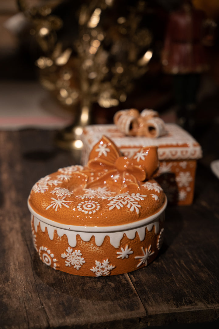 Kerst Voorraadpot met Deksel – Bruin Keramiek