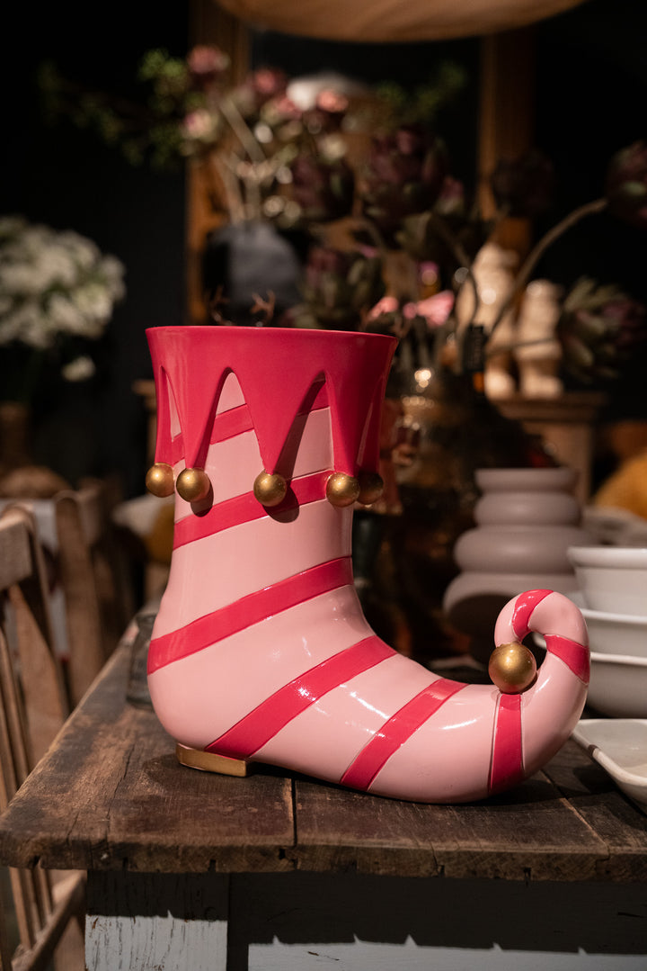 Kerst Bloempot Laars 35x17x32 cm Roze Kunststof