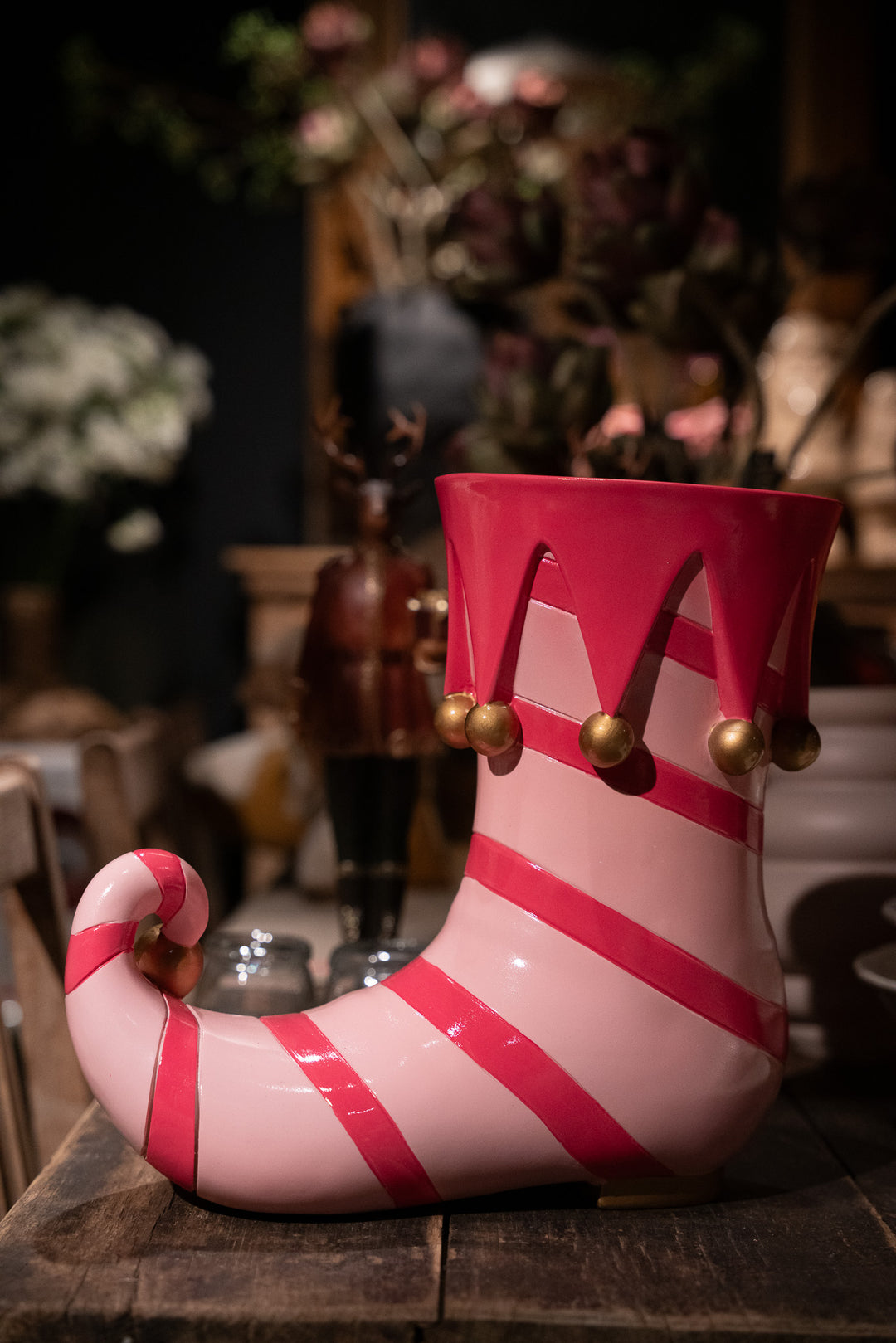 Kerst Bloempot Laars 35x17x32 cm Roze Kunststof