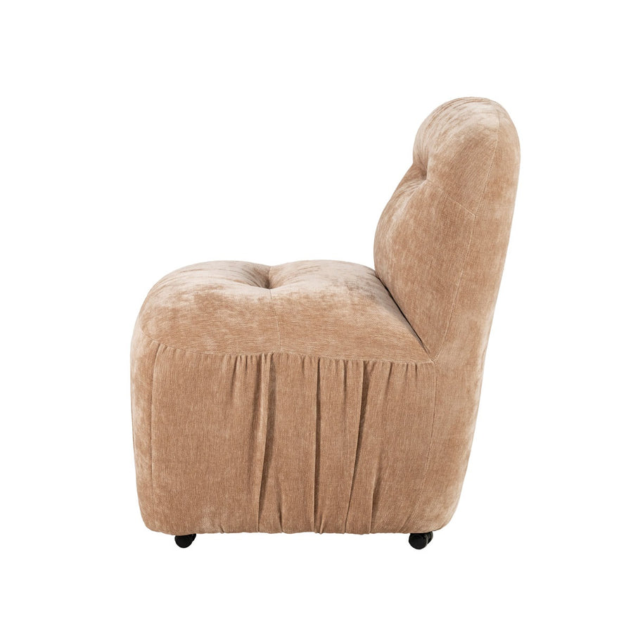 Nook eetkamerstoel beige zijaanzicht