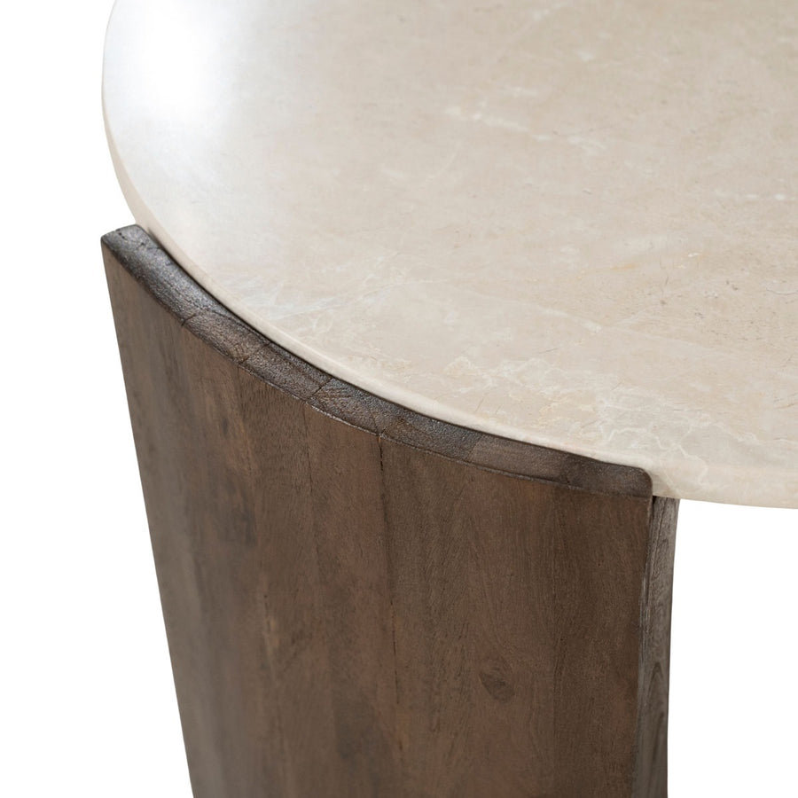 Bijzettafel Joan – mangohout & Botochino marmer