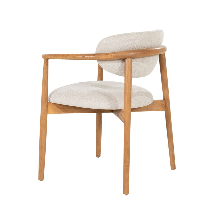 Stoel Roy – essenhout & stof beige Dune