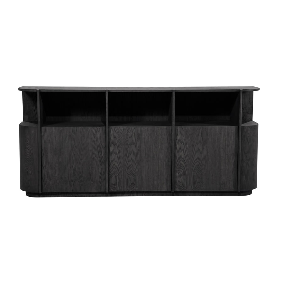 TV-meubel Oslo 182 cm – eiken & eikenfineer zwart