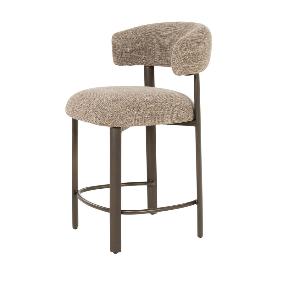 Barstoel Bettina – stof, foam & staal bruin Veso