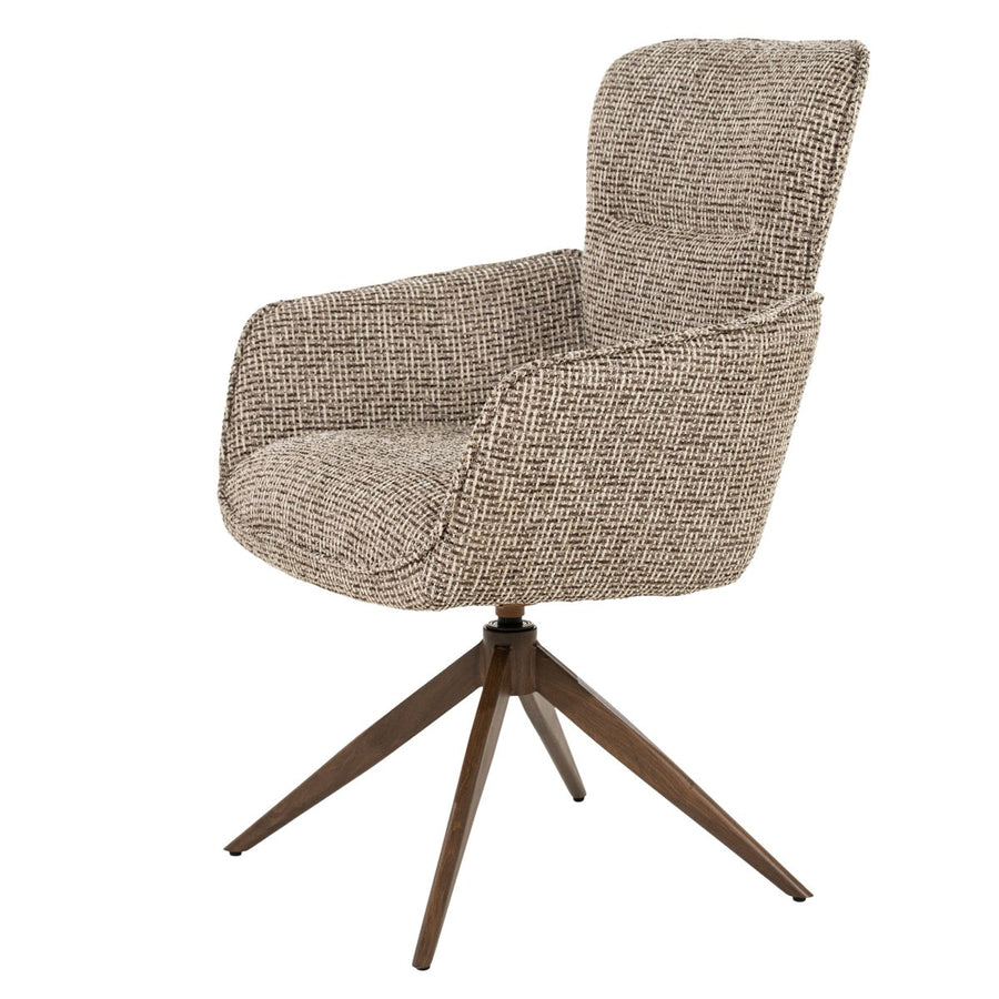 Stoel Jill – stof, foam & staal bruin Sensu