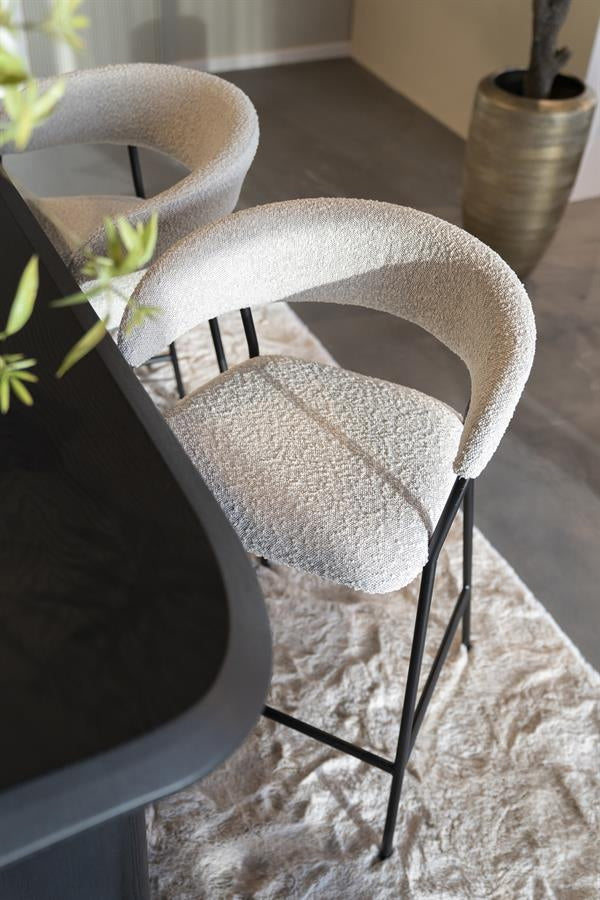 Barstoel Luka – polyester & metaal beige copenhagen