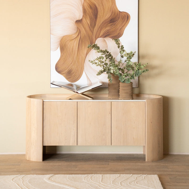 Dressoir Don – eikenhout & marmer naturel