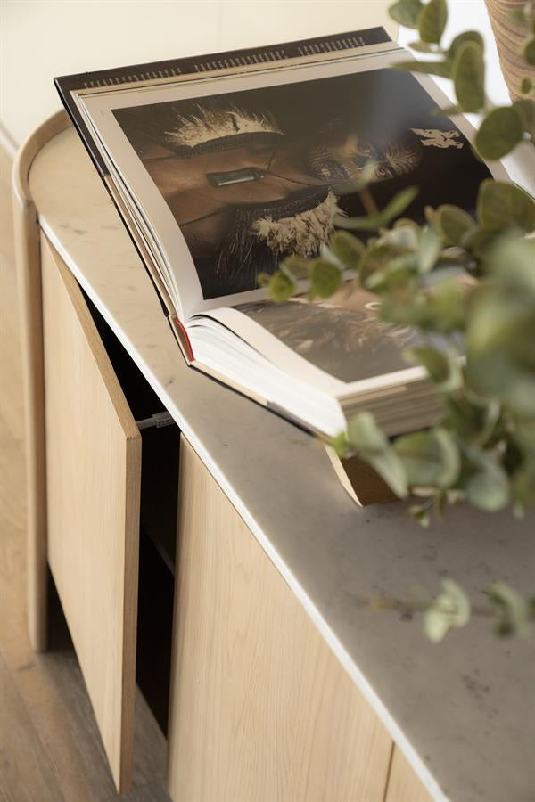Dressoir Don – eikenhout & marmer naturel