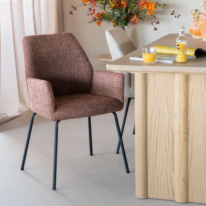 Stoel Indy – stof & metaal rood donna