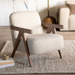 Fauteuil Francis – stof & essenhout beige flou