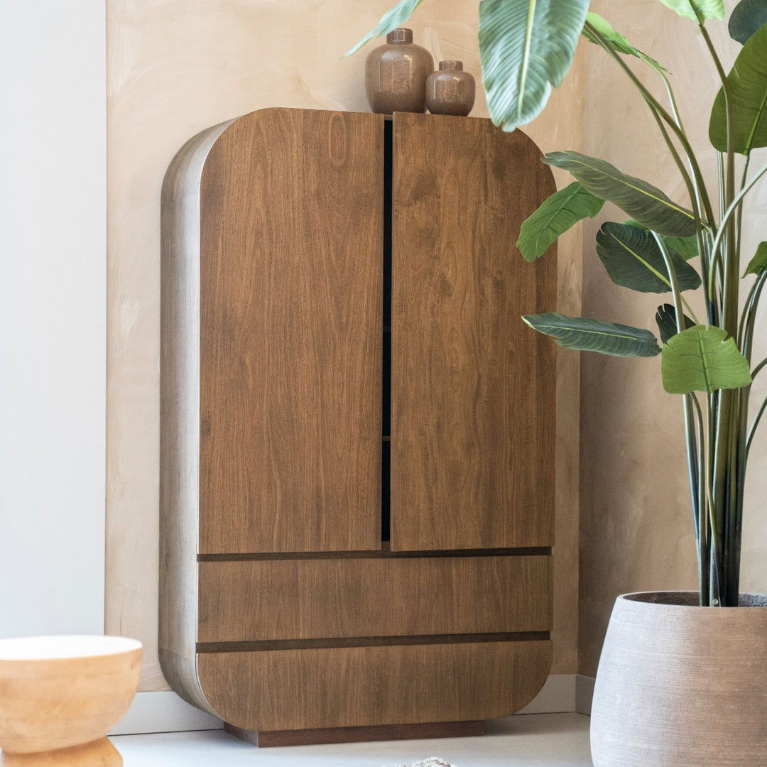 Kabinet King – mangohout & fineer bruin