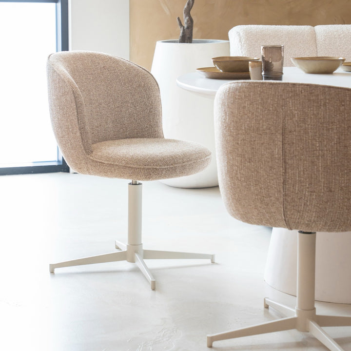 Stoel Molly – stof & ijzer taupe donna