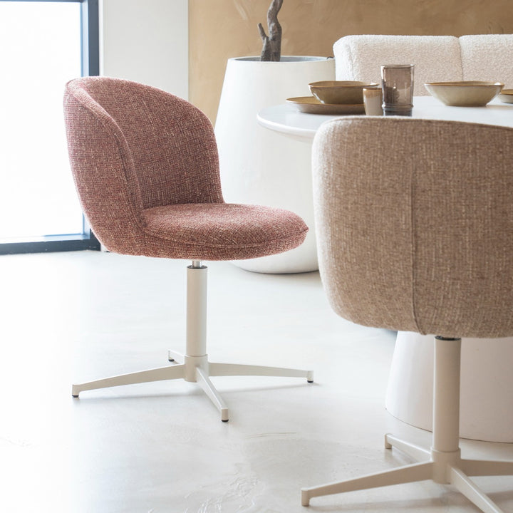 Stoel Molly – stof & ijzer rood donna