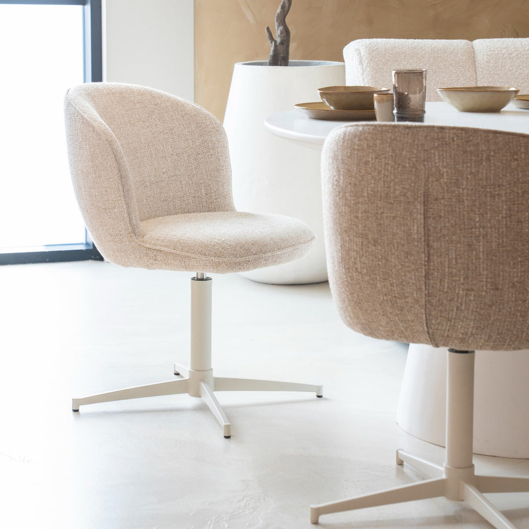 Stoel Molly – stof & ijzer beige donna