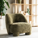 Fauteuil Samson – stof & hout groen doodle