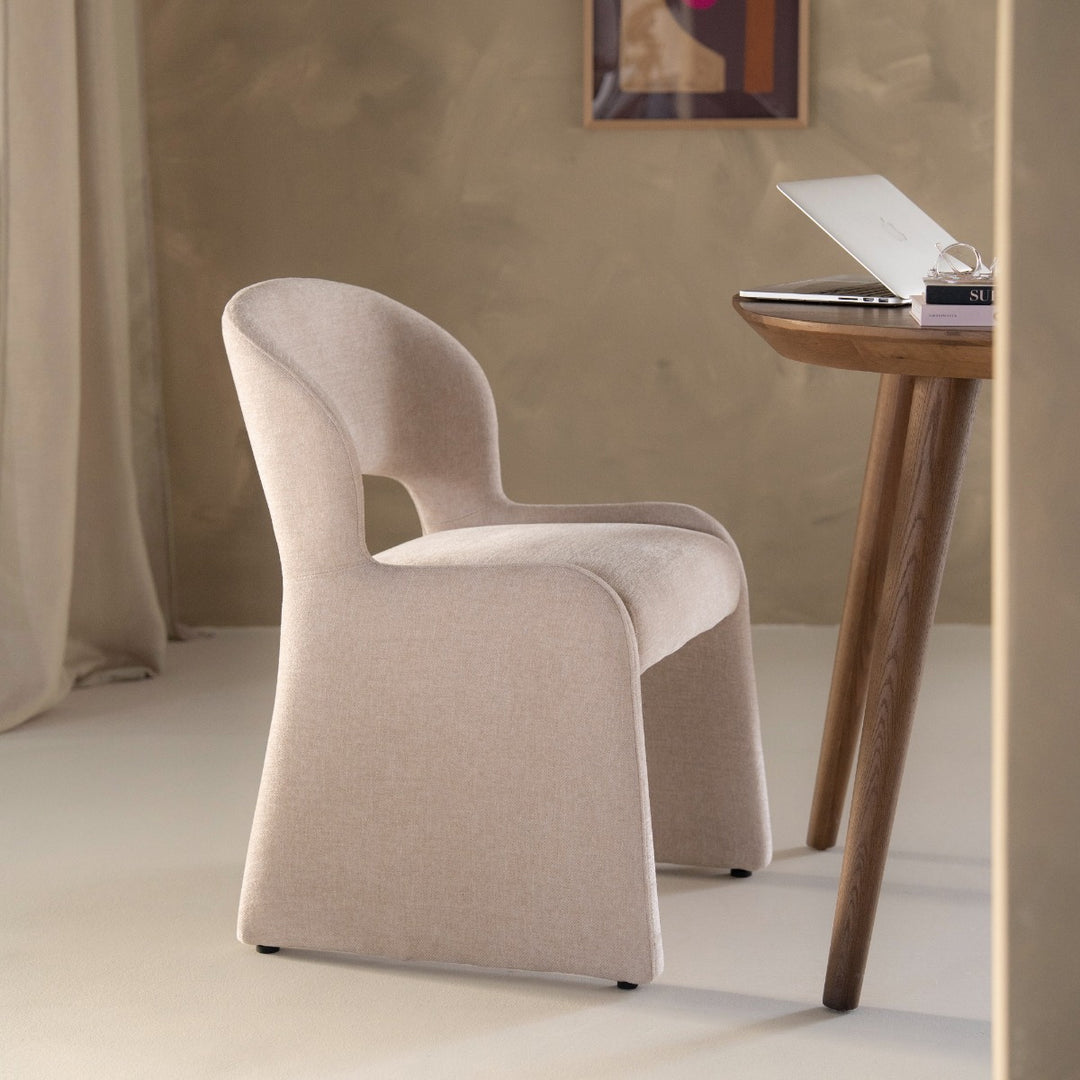 Stoel Odette – stof & metaal beige serene
