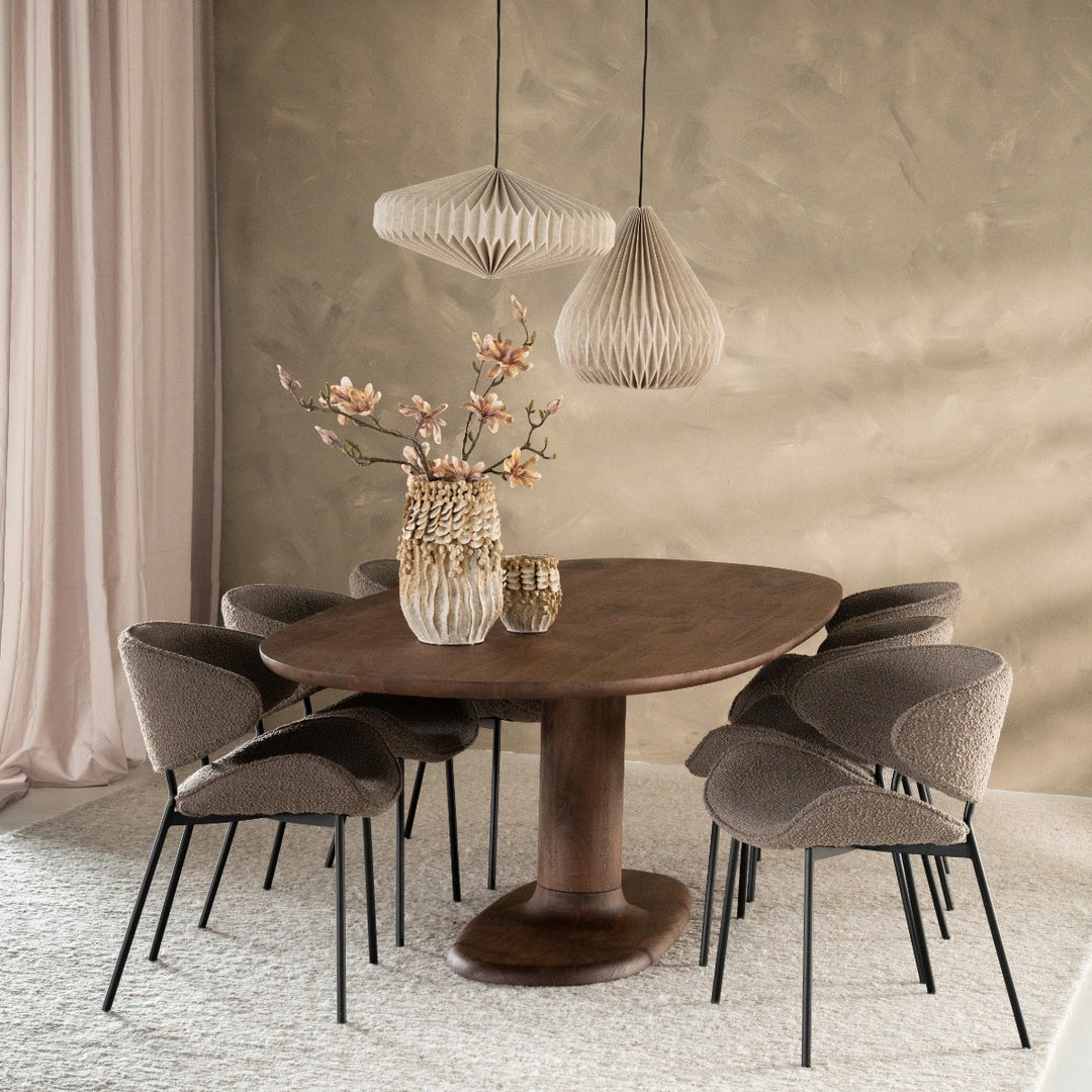 Ovaal eettafel Coco – mangohout lichtbruin 180×110cm