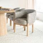 Stoel Micha – stof & hout taupe nori