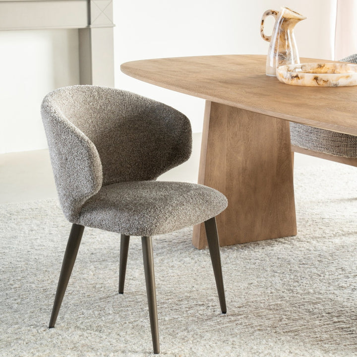 Stoel Mateo – stof & metaal taupe niata