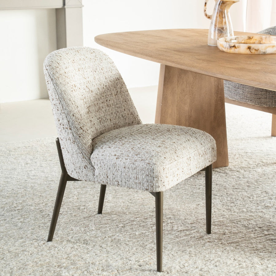 Stoel Tobias – stof & ijzer beige vive