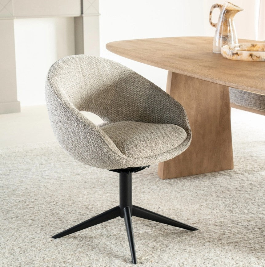 Stoel Nol – stof & metaal beige tova