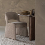 Stoel Odette – stof & metaal taupe serene