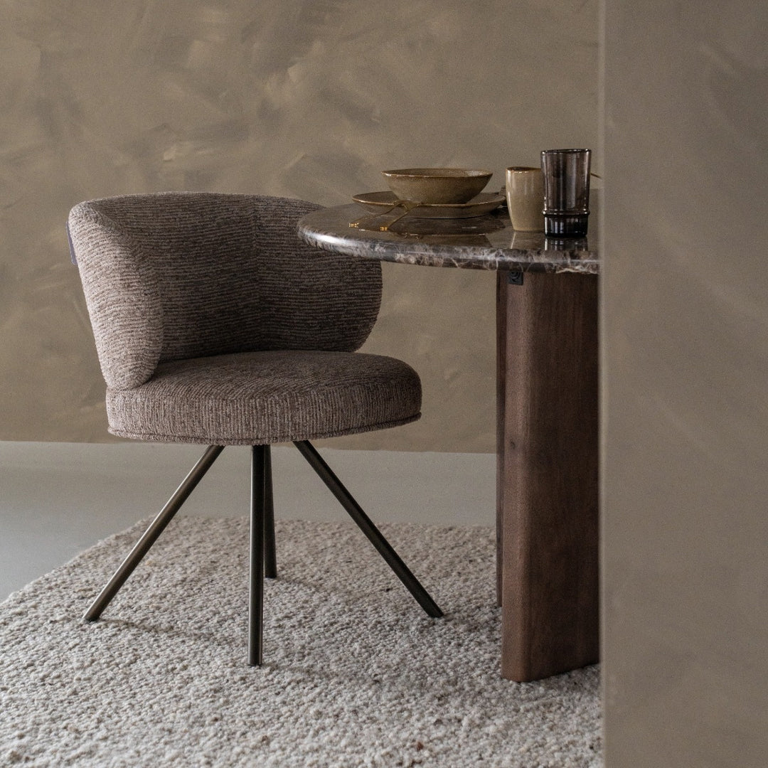 Stoel Jayson – stof & metaal bruin blythe